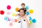 誕生日にパパと一緒